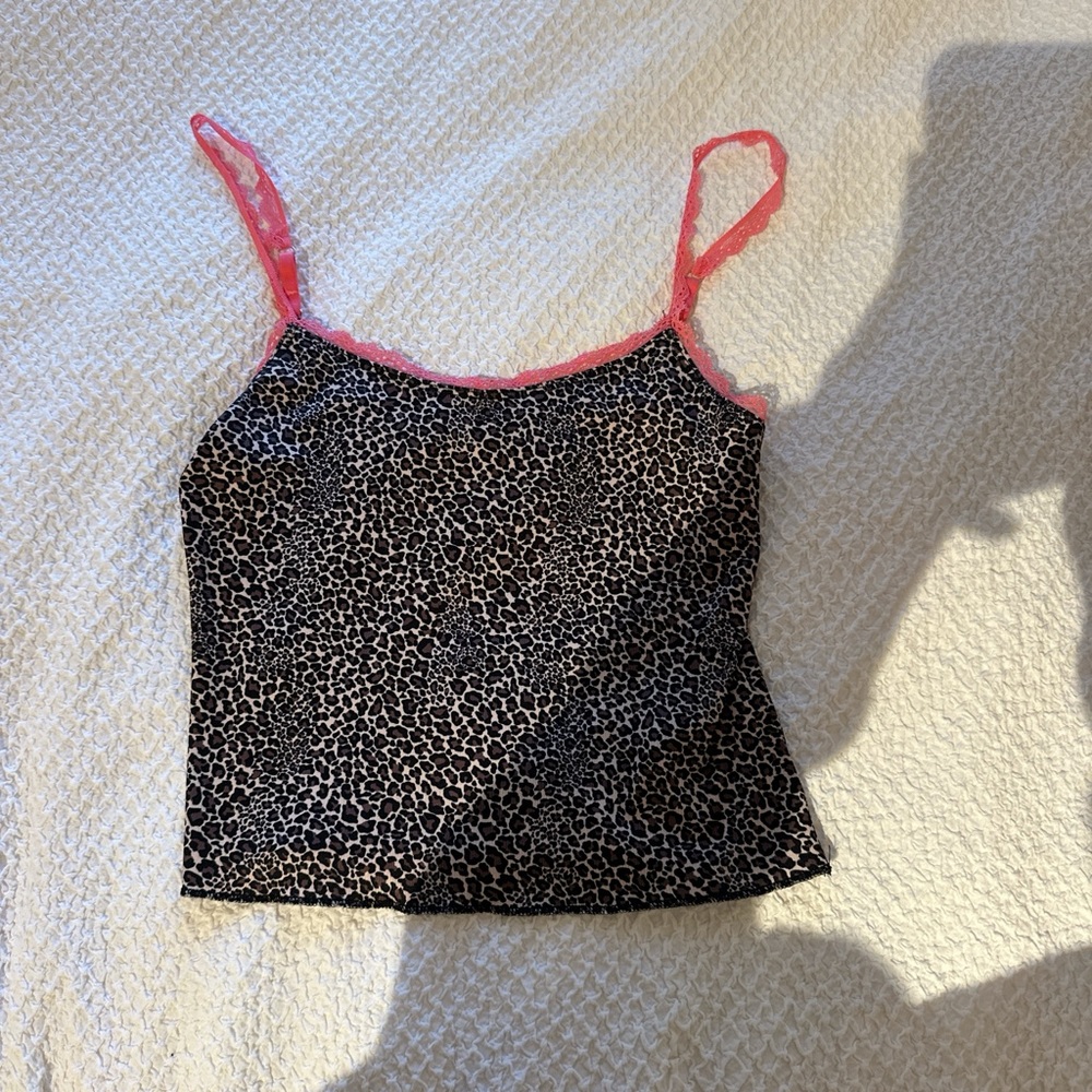 Edikted Animal Print Cami with Pink Accents